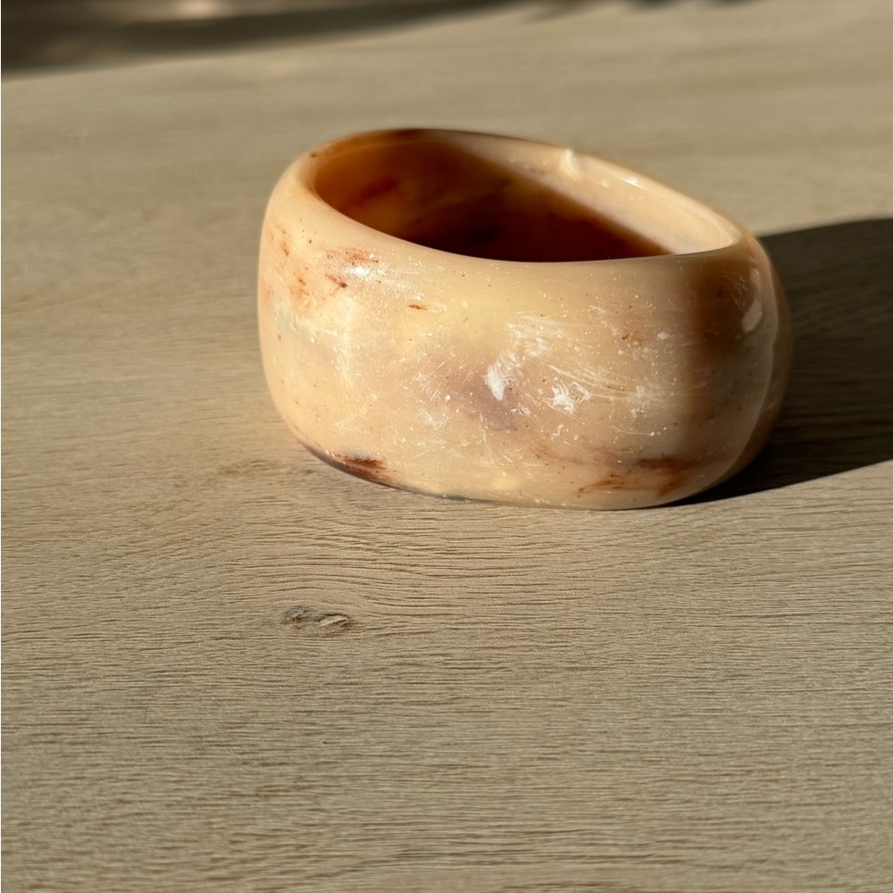 Cream and Brown Marble Bangle